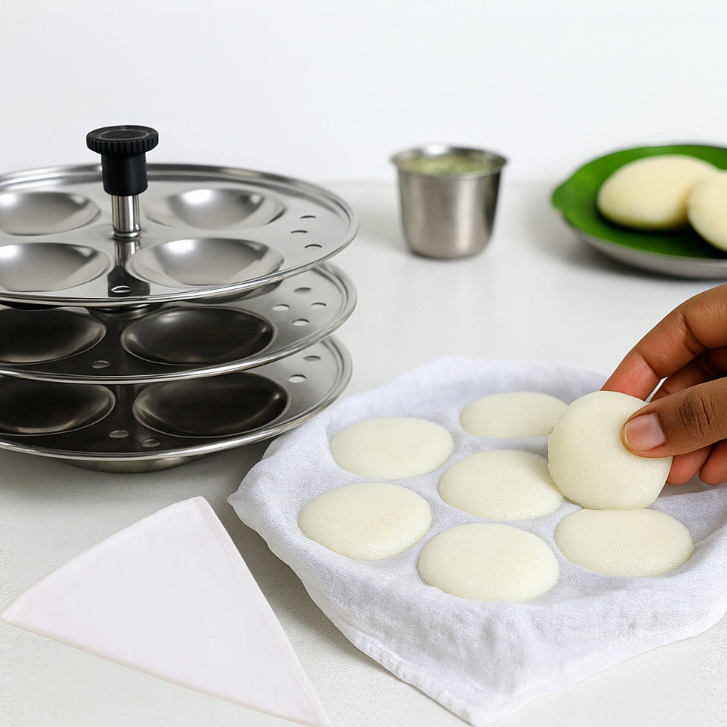 Food Grade Cotton Steaming Cloth (6 Pieces) for Idly, Momos, Dhokla, Idiyappam | Non-Stick, Washable and Reusable Cooking Cloth